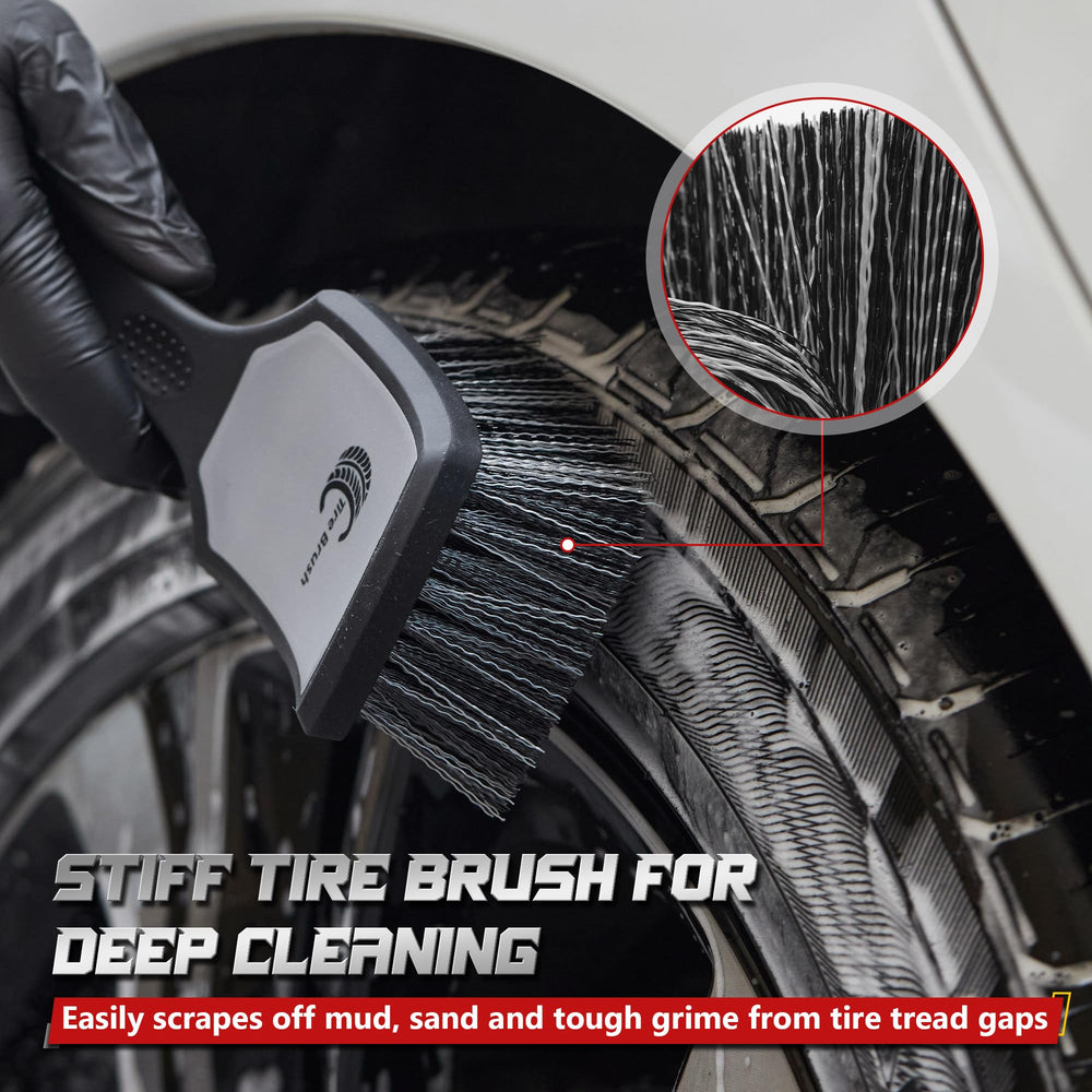 Bmlei wheel brush features ergonomic non-slip handle for comfortable scrubbing