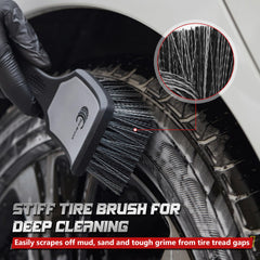Bmlei wheel brush features ergonomic non-slip handle for comfortable scrubbing