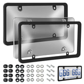 Bmrewax 2-pack license frame front view with matte finish for durable protection.