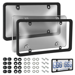 Bmrewax 2-pack license frame front view with matte finish for durable protection.