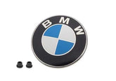 BMW hood emblem Roundel 82mm with chrome finish for authentic look.