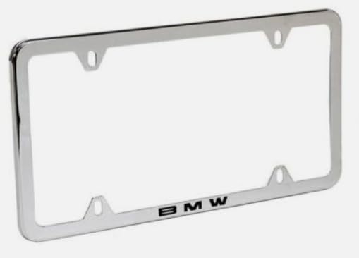 BMW Laser Slimline license plate frame in polished stainless steel, for a seamless OEM look and durable finish
