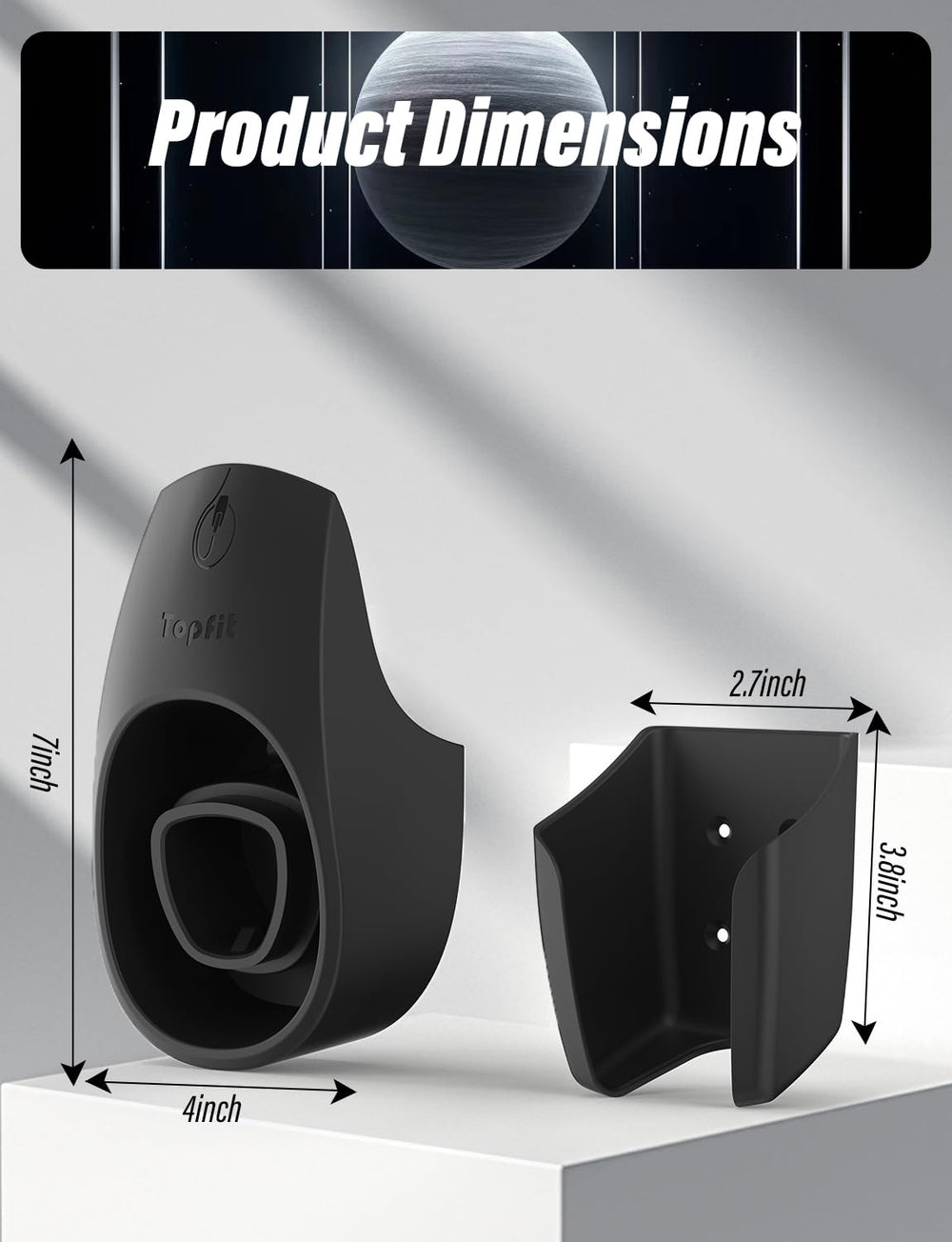 BMZX EV Charger Holder uses ABS material for durable, waterproof garage use.