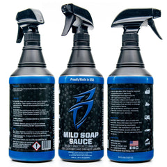 Bling Sauce vinyl cleaner spray shown for marine interiors.