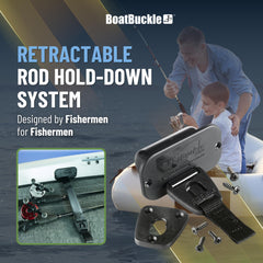 BoatBuckle rod buckles on deck help prevent tangles during busy trips.