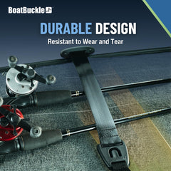 BoatBuckle rugged storage keeps rods safe during rough seas.