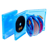 BOATISLE 8-disc Blu-ray case in blue transparent plastic keeps discs organized and protected.