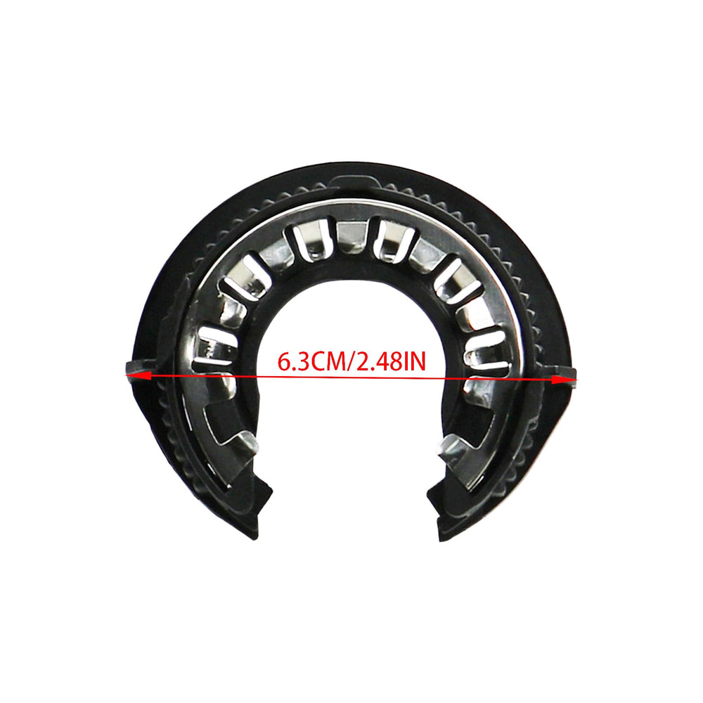 Boatship clip-ring close-up reveals heat-resistant material for durability.