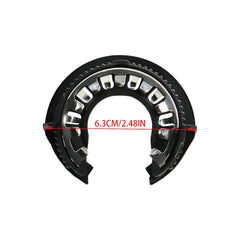 Boatship clip-ring close-up reveals heat-resistant material for durability.