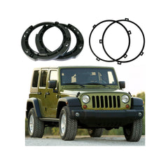 Boatship headlight mounting bracket assembly with ring for Jeep JK