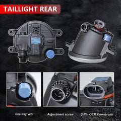 BOGYL fog light housing close-up showing IP65 waterproof seal