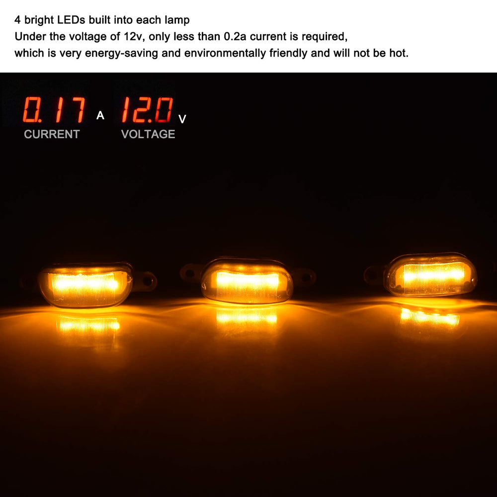 Boigoo smoked-lens amber LED front light close-up for stealthy styling