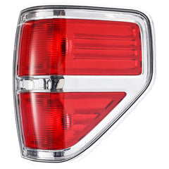 Boine right passenger tail light housing for Ford F-150 2009-2014 with chrome trim and durable ABS construction