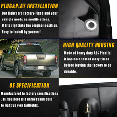 Boine tail light with bulb included for Nissan Frontier replacement.