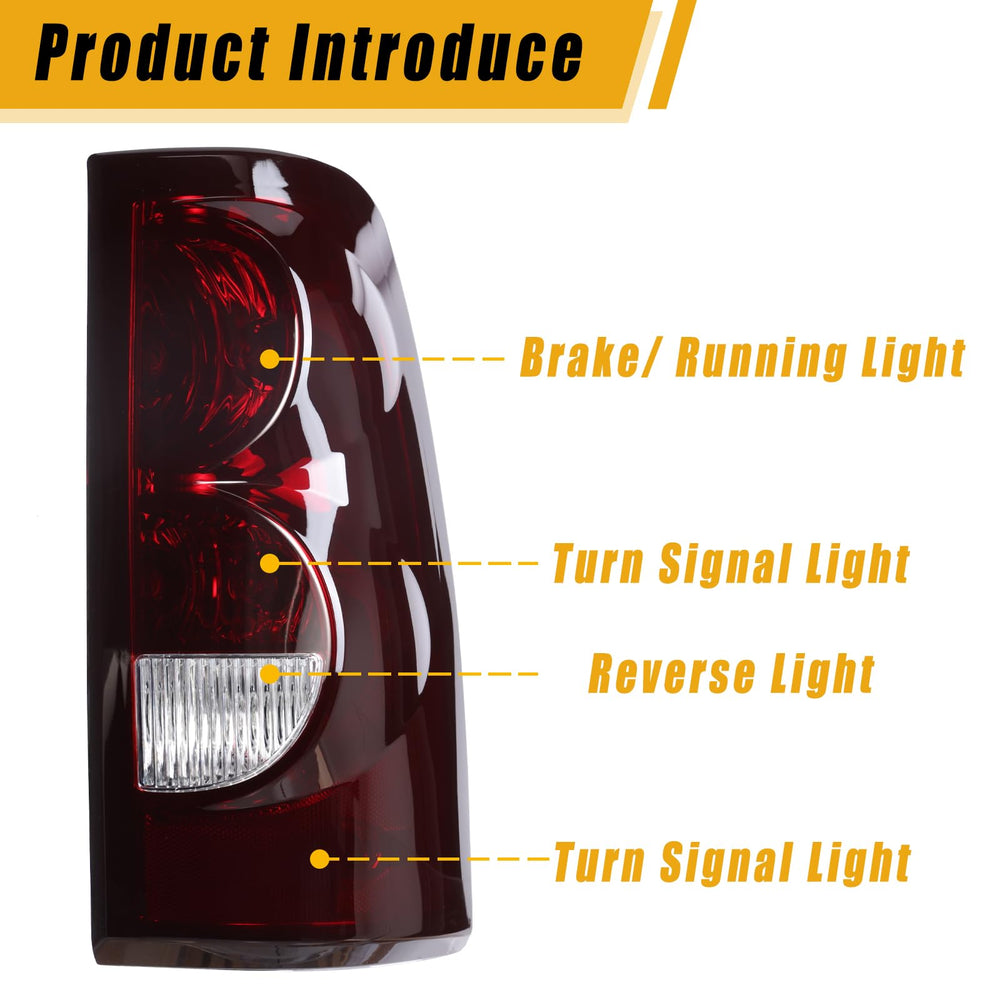 Boine tail light left driver side for 2003-2006 Silverado improves signaling