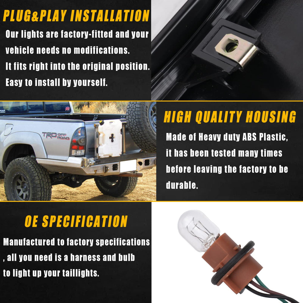 Packaging confirms two taillights with bulbs and harness included.