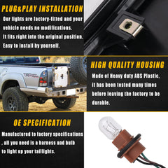 Packaging confirms two taillights with bulbs and harness included.