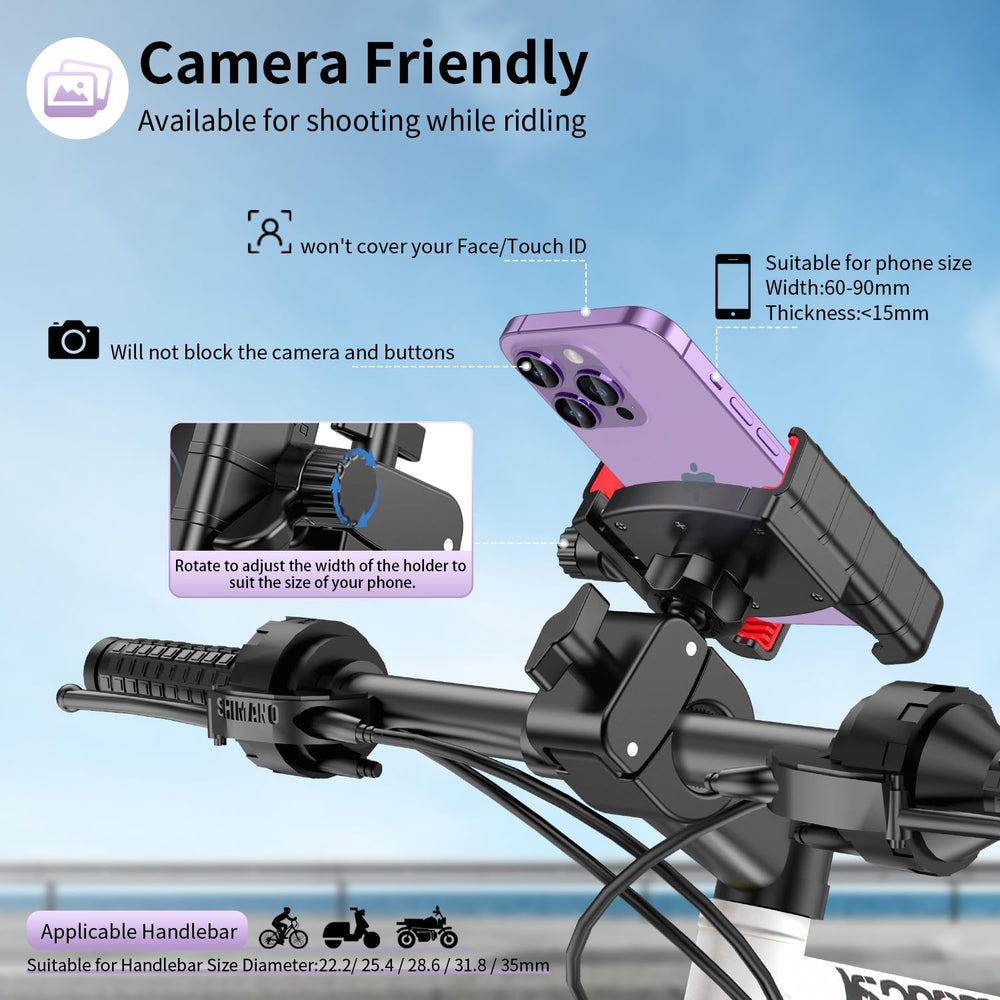 bokilino bike phone mount 360 rotate lets you select the best viewing angle.