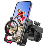 bokilino bike phone mount handlebar clip keeps device secure on rough roads.