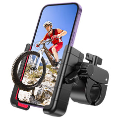 bokilino bike phone mount handlebar clip keeps device secure on rough roads.