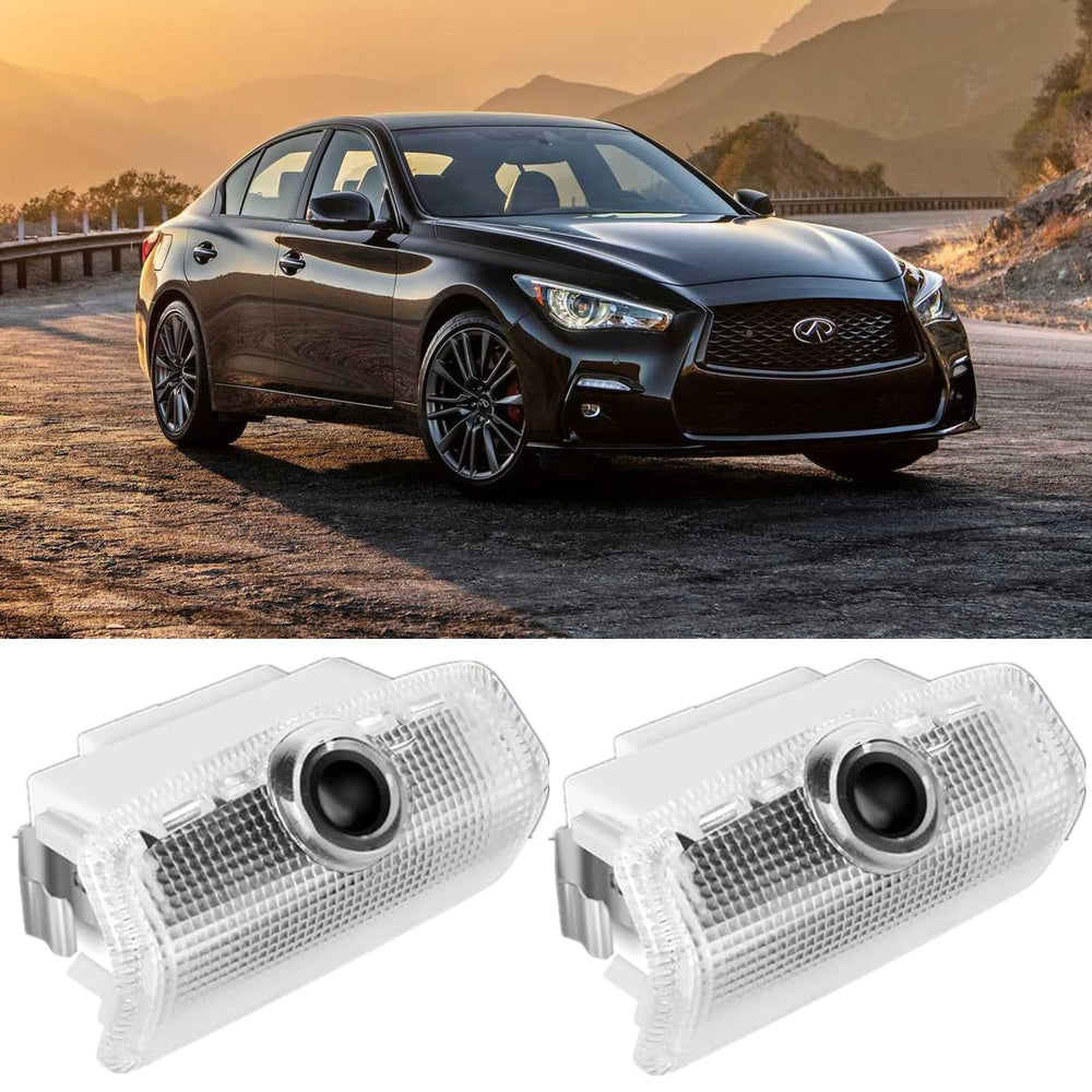 Bokocs Never Fade Infiniti Q40 door light logo projection at night improves visibility