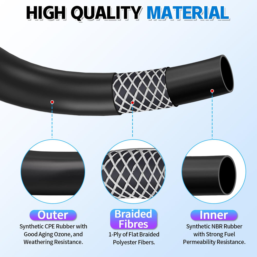 Boltigen 3/8 ID transmission oil cooler hose outer CPE layer protects against oil and weather.