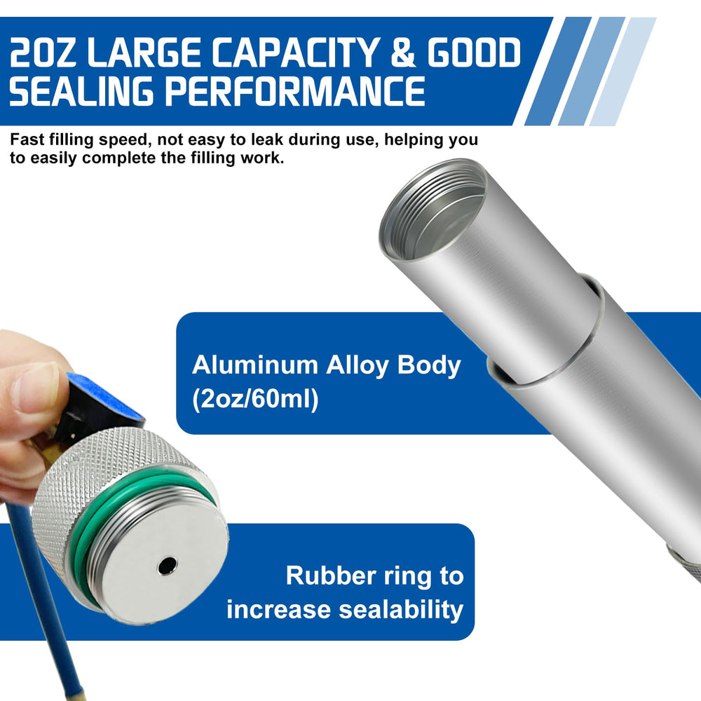 Boltigen AC Oil Dye Injector Kit metal-rubber construction offers durability.