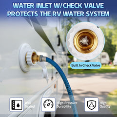 Boltigen backflow preventer feature supports clean water in your RV system.