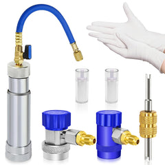 Boltigen R1234yf dye injector body shows durable aluminum construction for long lasting use
