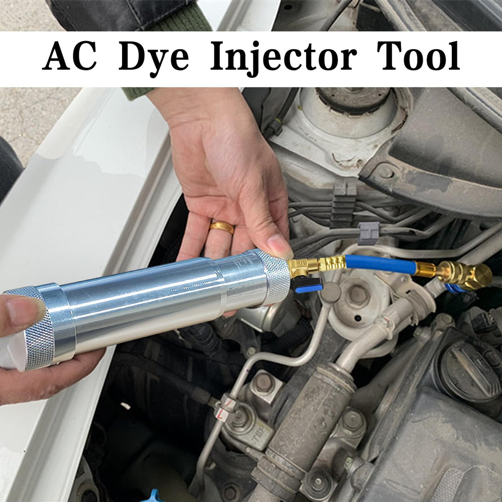 Boltigen dye injector setup demonstrating R1234yf and R134a compatibility