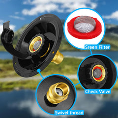 Boltigen lead-free brass inlet supports safe drinking water on trips.