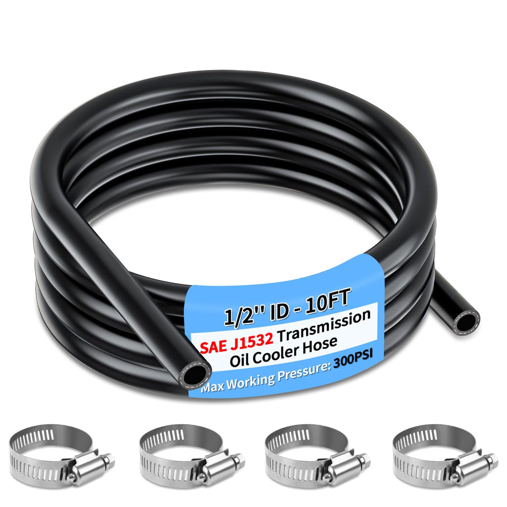 Boltigen transmission oil cooler hose with 1/2 inch ID for high-capacity cooling.