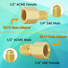 Boltigen vacuum pump adapter 1/4 female to 1/2 male for compatibility.