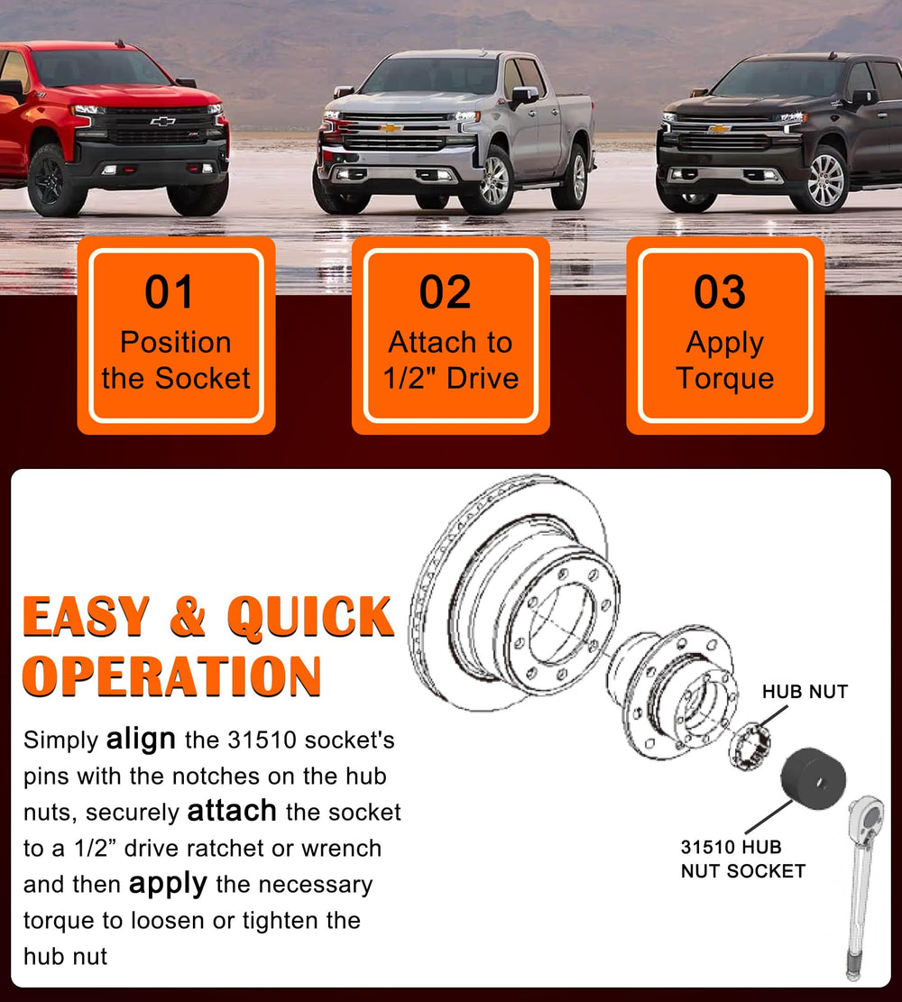 9-pin design aligns with hub notches for precise engagement