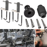 Bonbo 6706 injector rail remover in use on a GM engine for precise rail extraction