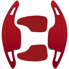 Bonbo red aluminum shift paddle on Camaro cockpit for upgraded feel.