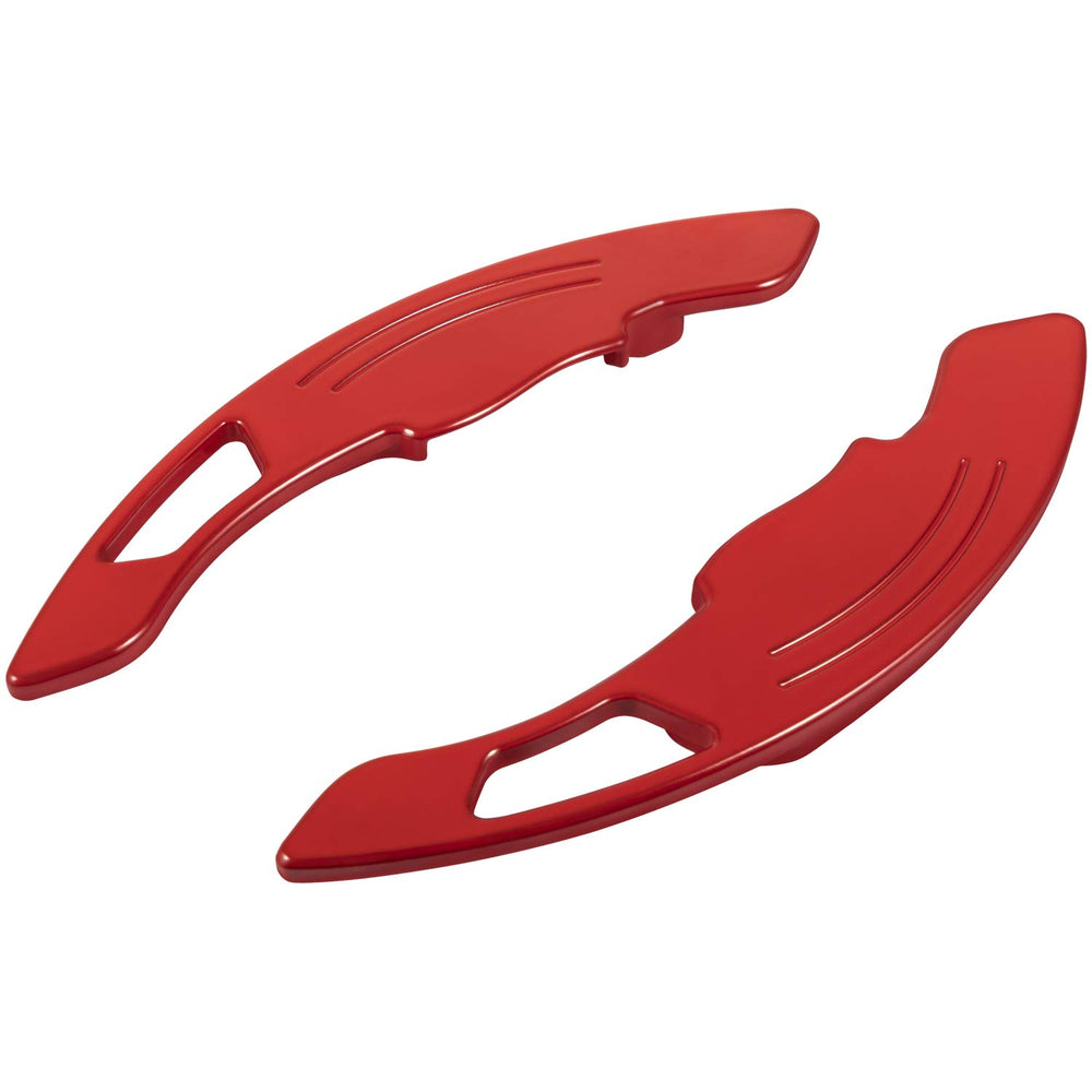 Aesthetic red accent details elevate car interior without obstructing controls.