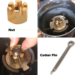 Bonbo cotter pin locks the hardware to prevent loosening during use.