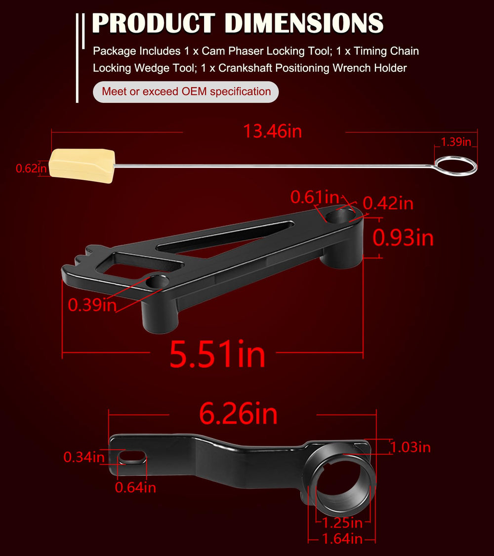 Bonbo timing chain wedge tool maintains tension without removing the front cover