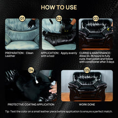 Boncart Leather color restorer suitable for car seats, sofas, bags, and more.