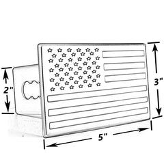 Bonrcea American flag emblem closeup reveals aluminum detail and vibrant finish.