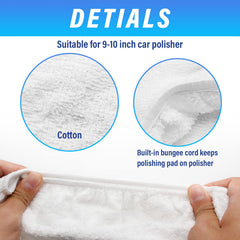 Bonsicoky cotton buffing pad bonnet provides soft, non-scratching finishing.