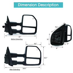 BOOLEE towing mirrors pair installed provides matched finish and reliability