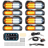 BooYu 8-pcs sync LED emergency strobe front view shows high visibility for roadside signaling