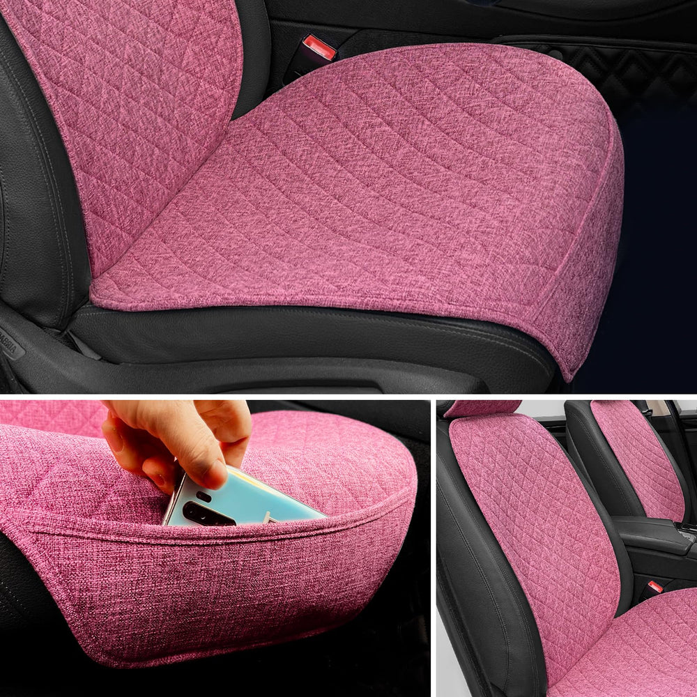 BOPUOVRE linen car seat cover breathable fabric keeps you comfortable on long drives.