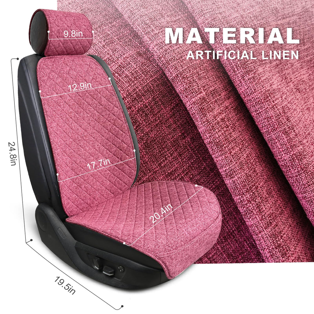 BOPUOVRE pink linen cover adds color while protecting upholstery.