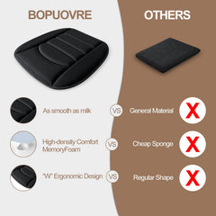 BOPUOVRE memory foam cushion on an office chair for desk comfort.