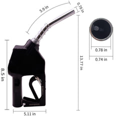 BORRITT sensor-tipped spout ensures automatic shut-off for safe refueling.