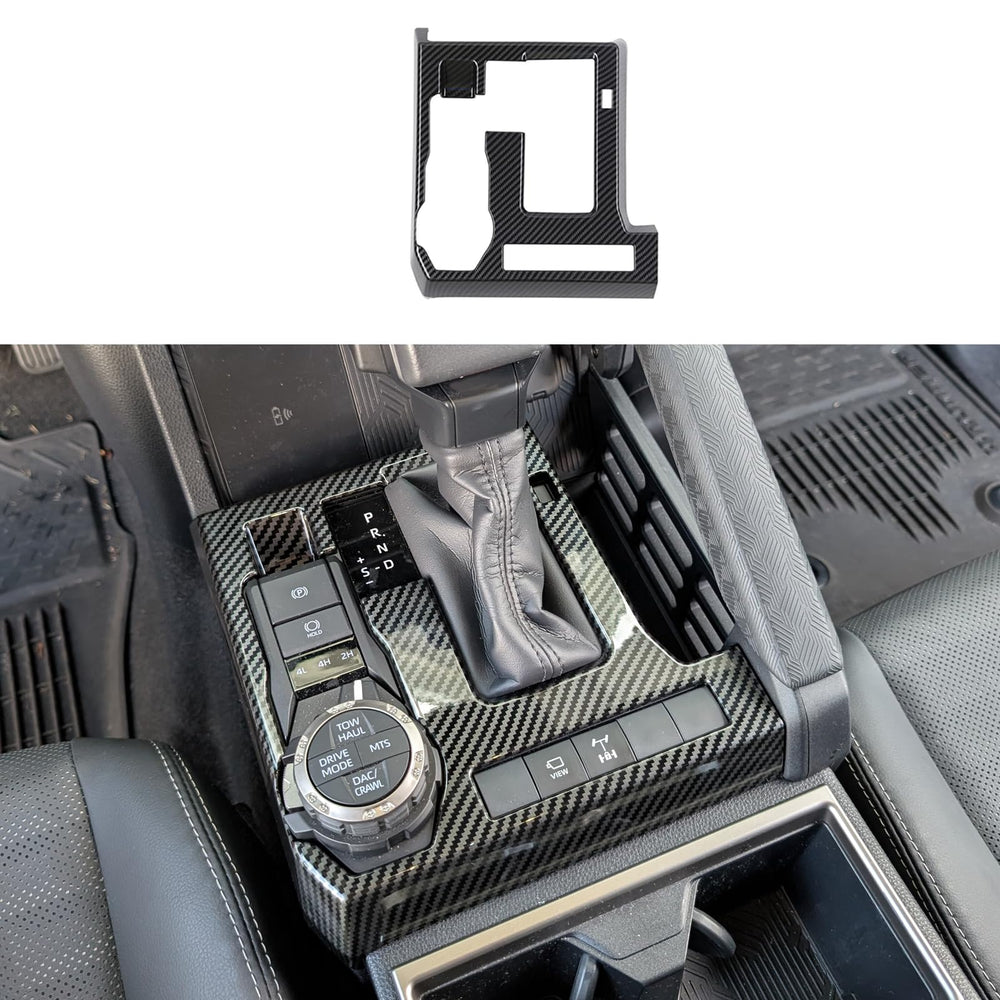 BORUIEN shift panel cover for 4Runner carbon fiber enhances rugged interior.