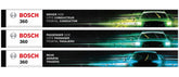 Bosch 360 front 26-inch beam blade for clear visibility in all weather.